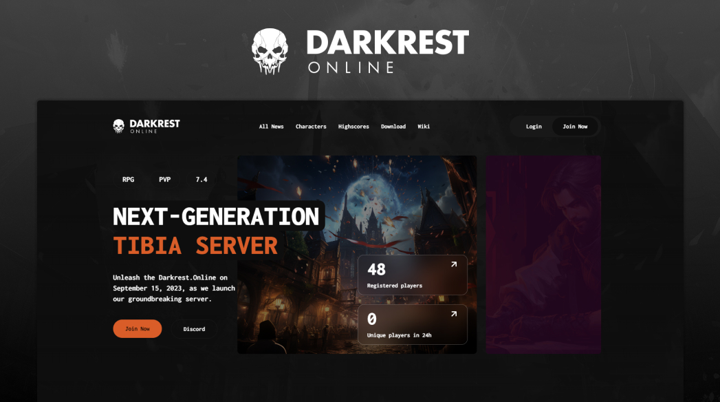 Darkrest Online Splash Image