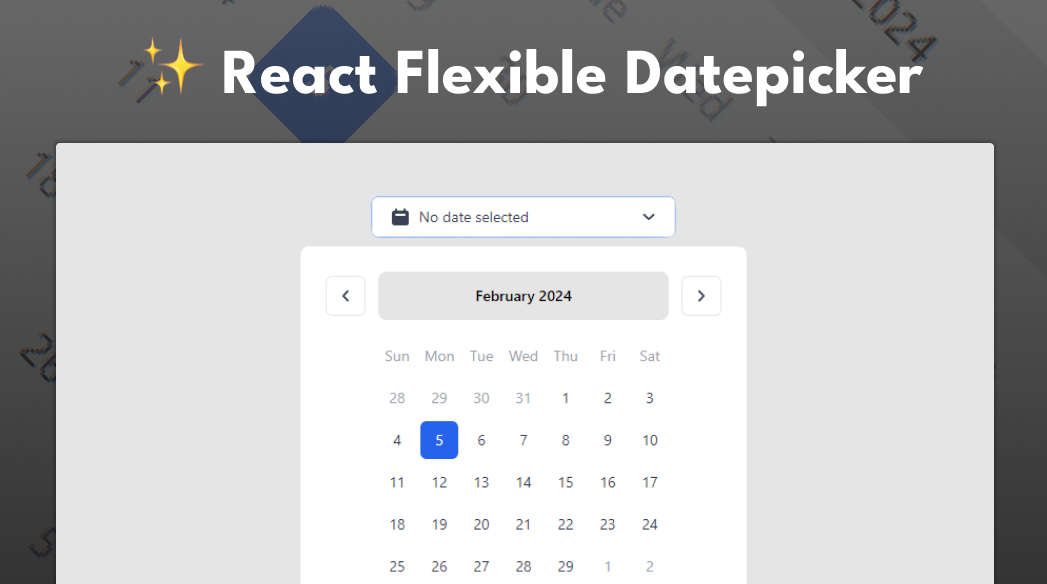 React Flexible Datepicker Splash Image